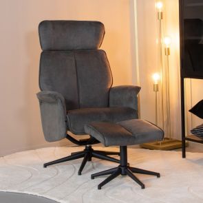 Relaxfauteuil Verdal + Hocker 77x79x109 cm